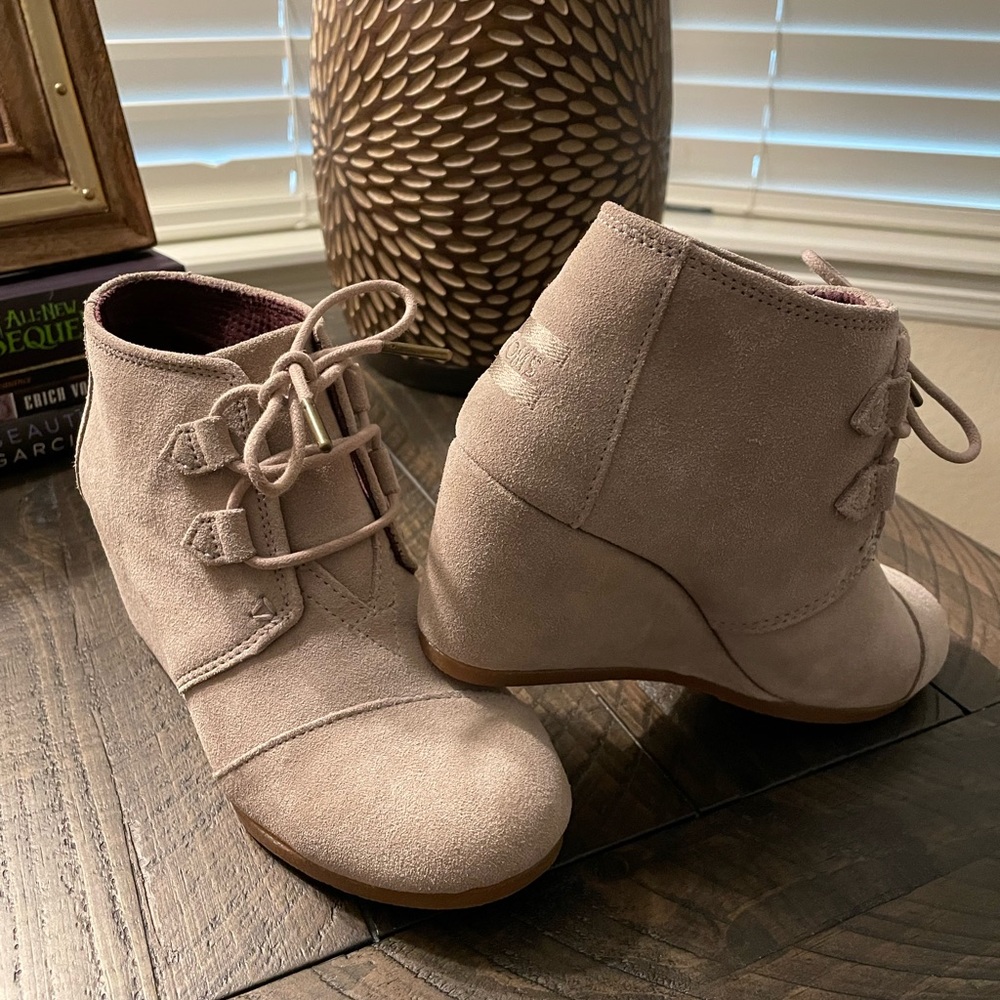 TOMS Forged Iron Grey Suede Women Kala Bootie